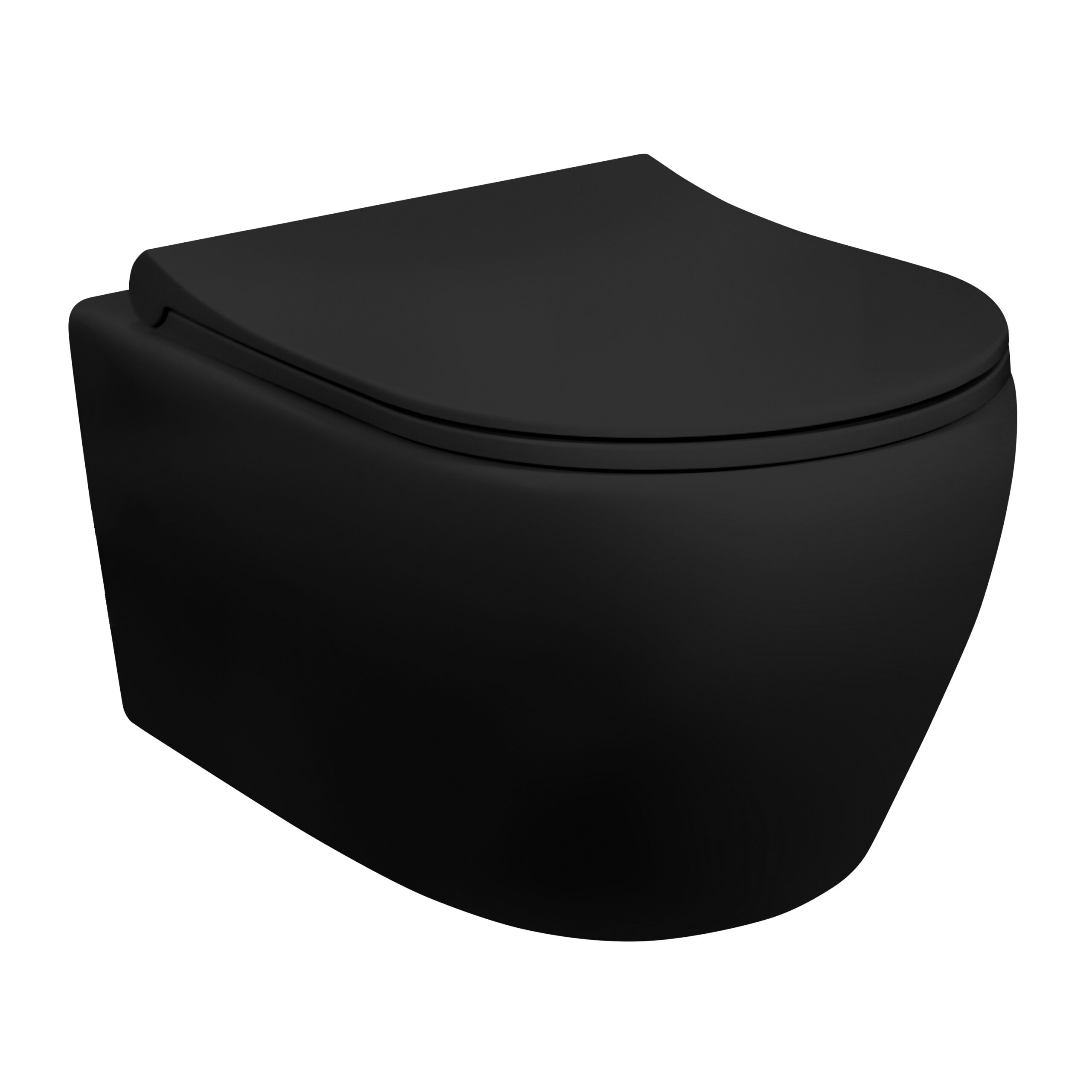 WC SUSPENDU RIMOFF NOIR MAT, AVEC INOX HYGIÈNE